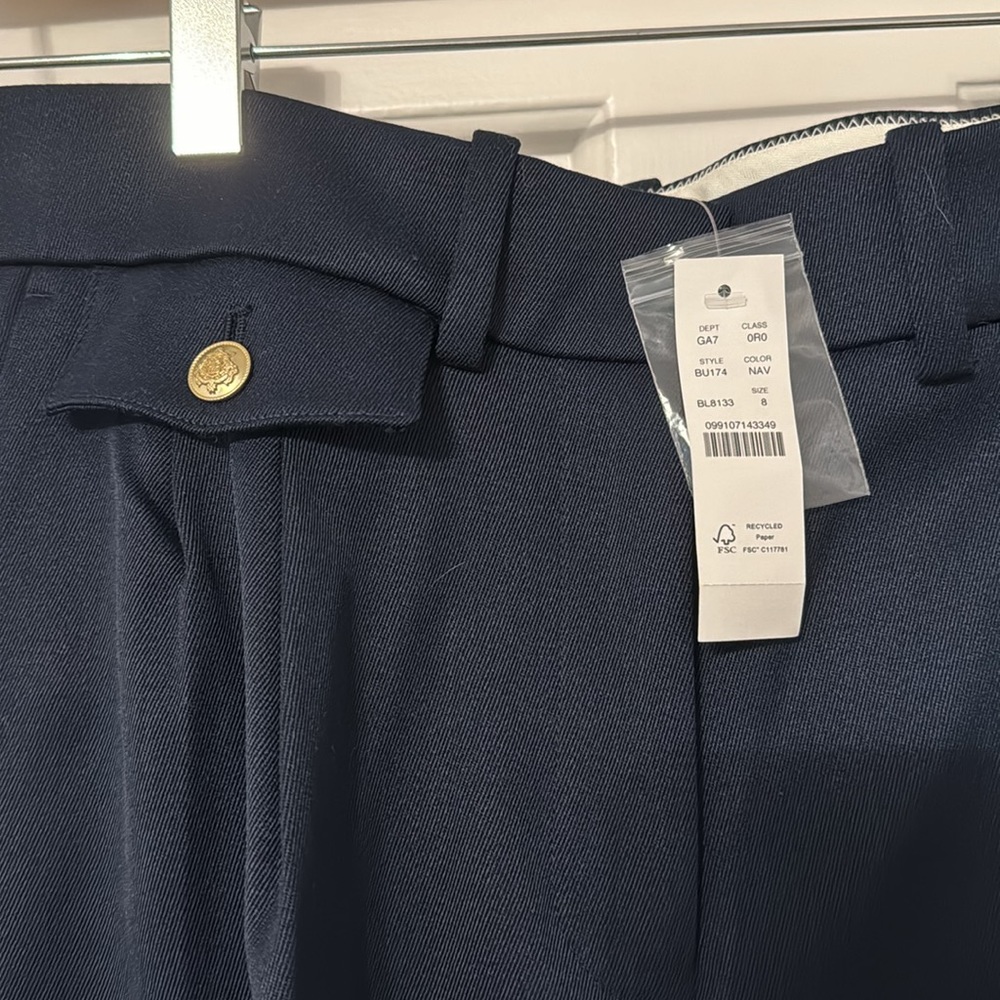 NWT J Crew wool twill navy pant, 8 - Picture 5 of 5
